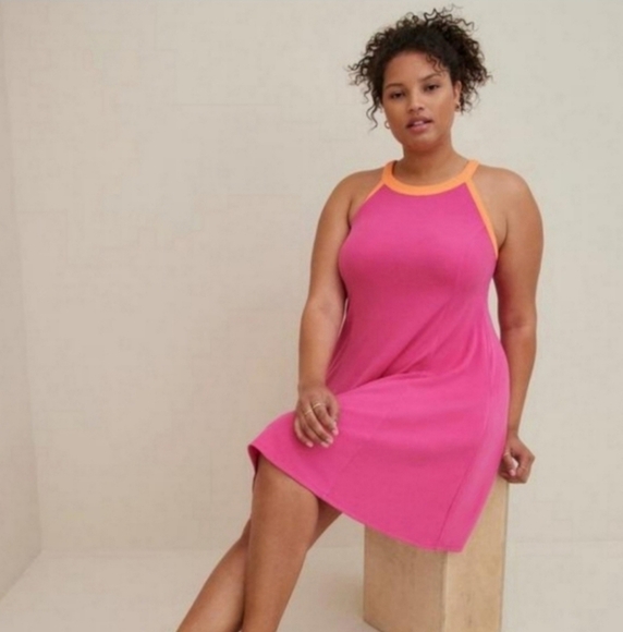 Nwot Torrid 2 Mini Rib Goddess Neck Trapeze Dress - Picture 1 of 5